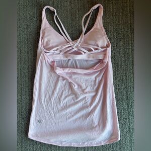 Lululemon Athletica Pink Strappy Tank Top with Built-In Bra